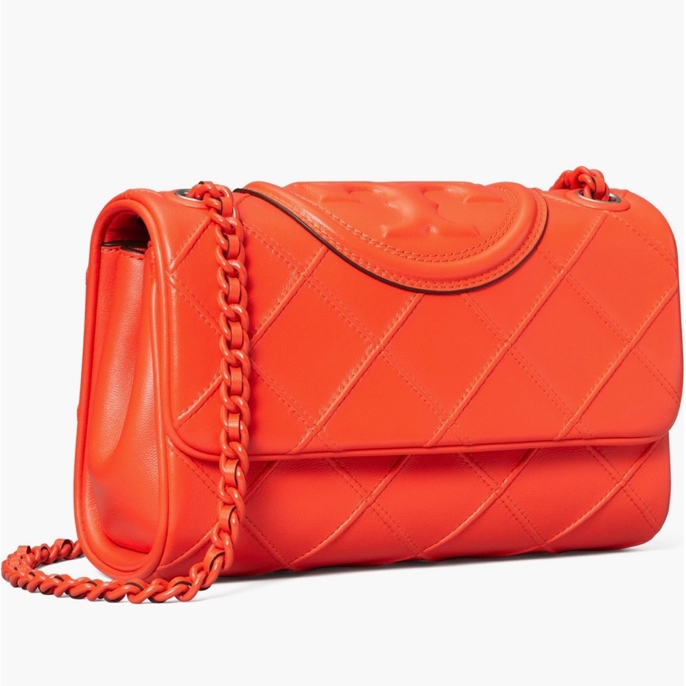 Tory Burch Small Fleming Soft Convertible Leather Bag Sour Cherry 🍒